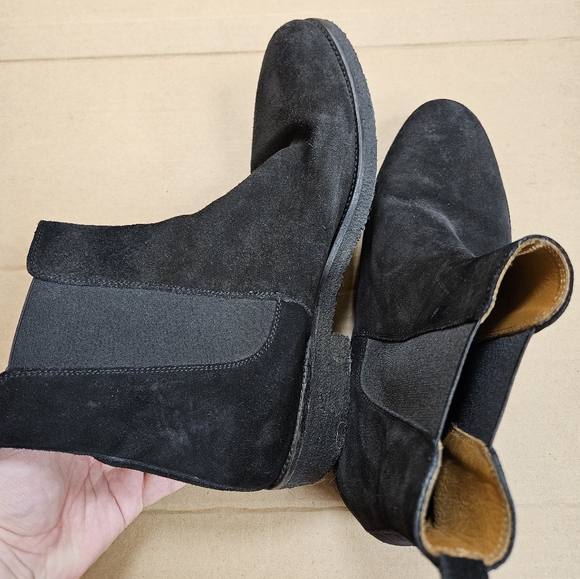ORO Los Angeles The Alicante Crepe Calf Suede Leather Chelsea Boots Black Sz 10 main image 8